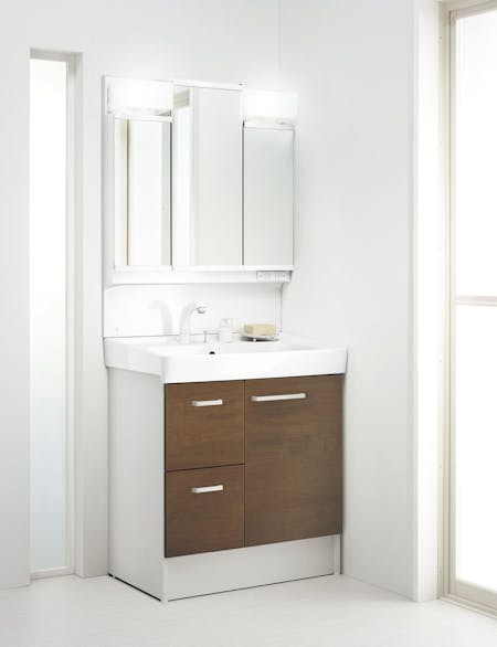 トステム洗面台750 洗面化粧台D7シリーズ750間口 片引出扉 シングルレバー洗髪シャワー水